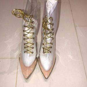 Clear/Gold booties